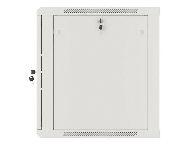 RACKSKÅP 19" VÄGGMONTERAT 12U/600X600 FÖR SJÄLVMONTERING MED METALLDÖRR GRÅ LANBERG (FLAT PACK)