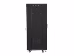 RACKSKÅP 19" FRISTÅENDE 27U/600X600 (FLAT PACK) MED GLASDÖRR LCD SVART LANBERG V2