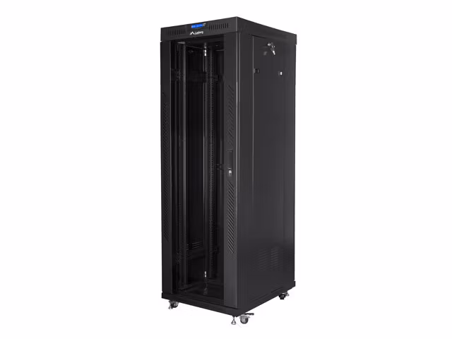 RACKSKÅP 19" FRISTÅENDE 37U/600X800 (FLAT PACK) MED GLASDÖRR LCD SVART LANBERG V2