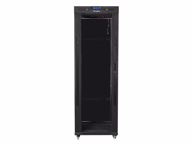 RACKSKÅP 19" FRISTÅENDE 37U/600X800 (FLAT PACK) MED GLASDÖRR LCD SVART LANBERG V2