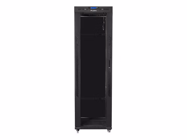 RACKSKÅP 19" FRISTÅENDE 42U/600X800 (FLAT PACK) MED GLASDÖRR LCD SVART LANBERG V2