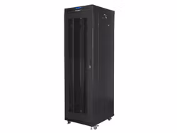 RACKSKÅP 19" FRISTÅENDE 42U/600X800 (FLAT PACK) MED NÄTDÖRR LCD SVART LANBERG V2
