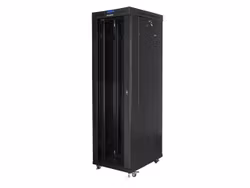 RACKSKÅP 19" FRISTÅENDE 42U/600X1000 (FLAT PACK) MED GLASDÖRR LCD SVART LANBERG V2