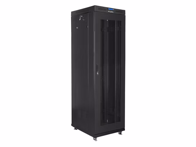 RACKSKÅP 19" FRISTÅENDE 42U/600X800 (FLAT PACK) MED NÄTDÖRR LCD SVART LANBERG V2