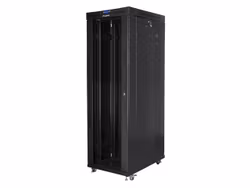 RACKSKÅP 19" FRISTÅENDE 42U/800X1000 (FLAT PACK) MED GLASDÖRR LCD SVART LANBERG V2