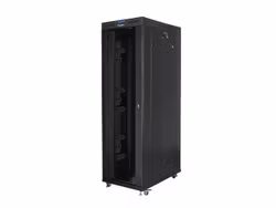 RACKSKÅP 19" FRISTÅENDE 42U/800X1200 (FLAT PACK) MED GLASDÖRR LCD SVART LANBERG V2