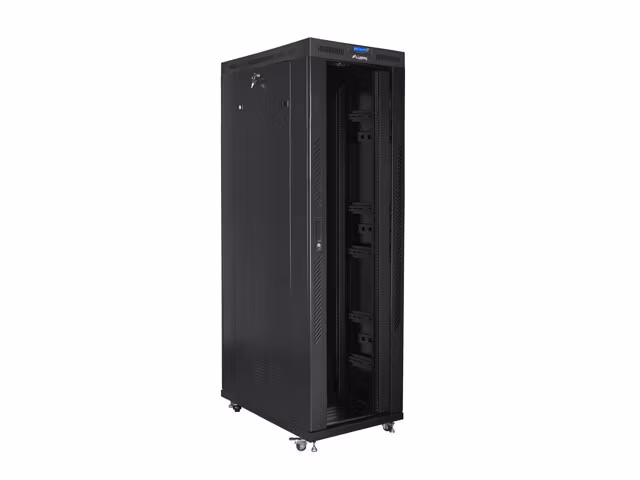 RACKSKÅP 19" FRISTÅENDE 42U/800X1200 (FLAT PACK) MED GLASDÖRR LCD SVART LANBERG V2
