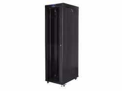 RACKSKÅP 19" FRISTÅENDE 47U/800X1000 (FLAT PACK) MED GLASDÖRR LCD SVART LANBERG V2
