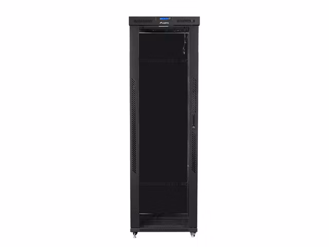 RACKSKÅP 19" FRISTÅENDE 47U/800X1000 (FLAT PACK) MED GLASDÖRR LCD SVART LANBERG V2