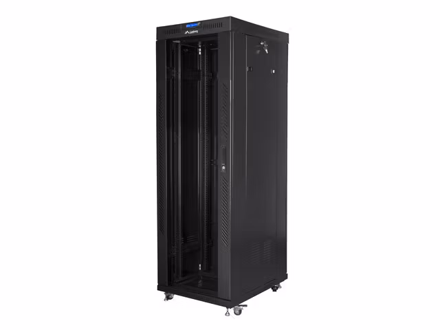 RACKSKÅP 19" FRISTÅENDE 37U/800X1000 (FLAT PACK) SVART MED GLASDÖRR LCD LANBERG V2