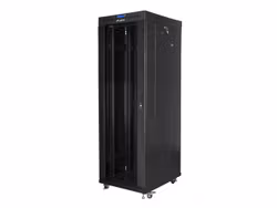 RACKSKÅP 19" FRISTÅENDE 37U/800X1000 (FLAT PACK) SVART MED GLASDÖRR LCD LANBERG V2