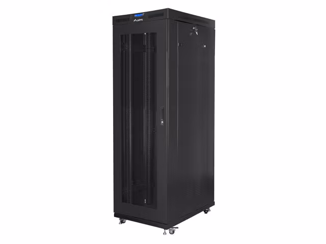 RACKSKÅP 19" FRISTÅENDE 37U/800X1000 (FLAT PACK) SVART MED GLASDÖRR LCD LANBERG V2