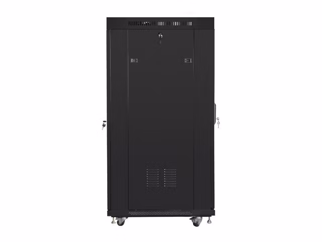 RACKSKÅP 19" FRISTÅENDE 27U/800X1000 (FLAT PACK) MED GLASDÖRR LCD SVART LANBERG V2
