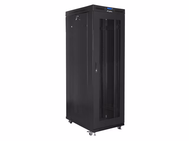 RACKSKÅP 19" FRISTÅENDE 37U/800X1000 (FLAT PACK) SVART MED GLASDÖRR LCD LANBERG V2