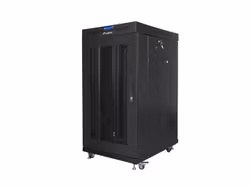 RACKSKÅP 19" FRISTÅENDE 22U/800X800 (FLAT PACK) SVART MED GLASDÖRR LCD LANBERG V2