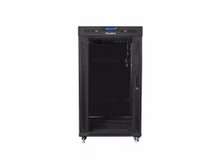 RACKSKÅP 19" FRISTÅENDE 22U/800X1000 (FLAT PACK) SVART MED GLASDÖRR LCD LANBERG V2