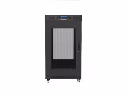 RACKSKÅP 19" FRISTÅENDE 22U/800X800 (FLAT PACK) SVART MED GLASDÖRR LCD LANBERG V2