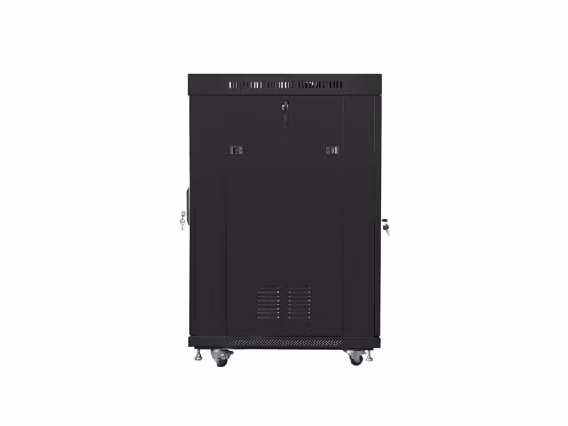 RACKSKÅP 19" FRISTÅENDE 22U/800X1000 (FLAT PACK) SVART MED GLASDÖRR LCD LANBERG V2