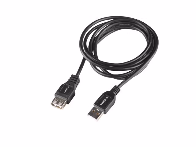 USB-A M/F 2.0 KABEL 1M SVART BOX LANBERG