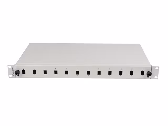 RACKMOUNT 19" 1U FIBER PATCHPANEL LANBERG 12XSC SIMPLEX / 12XLC DUPLEX GRÅ + TILLBEHÖR