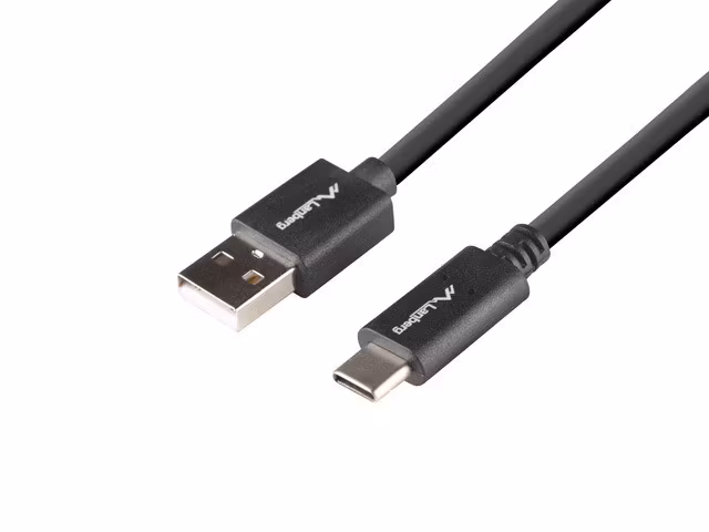 undefinedUSB-C(M)->USB-A(M) 2.0 KABEL 1M SVART LÅDA QC 3.0 LANBERGundefined