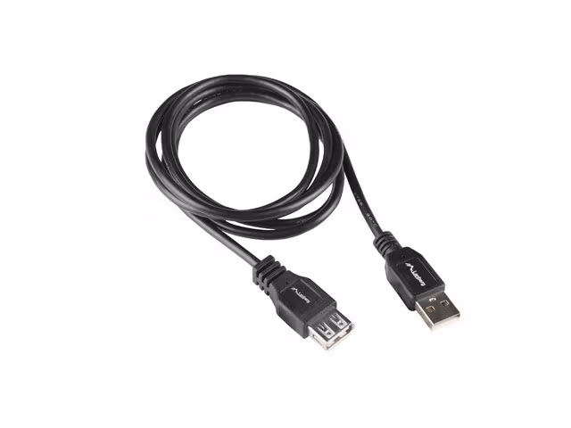 USB-A M/F 2.0 KABEL 1M SVART BOX LANBERG