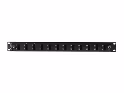 RACKMOUNT 19" 1U FIBER PATCHPANEL LANBERG 12XSC DUPLEX / 12XLC QUAD SVART + TILLBEHÖR