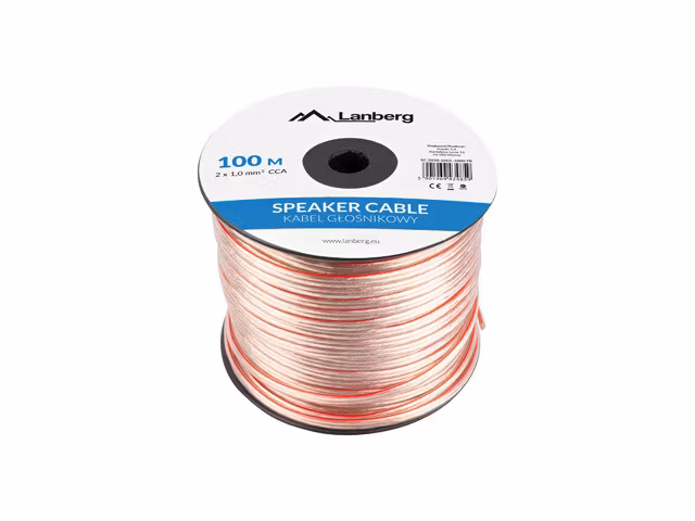 HÖGTALARKABEL 2X1.0MM2 100M TRANSPARENT LANBERG