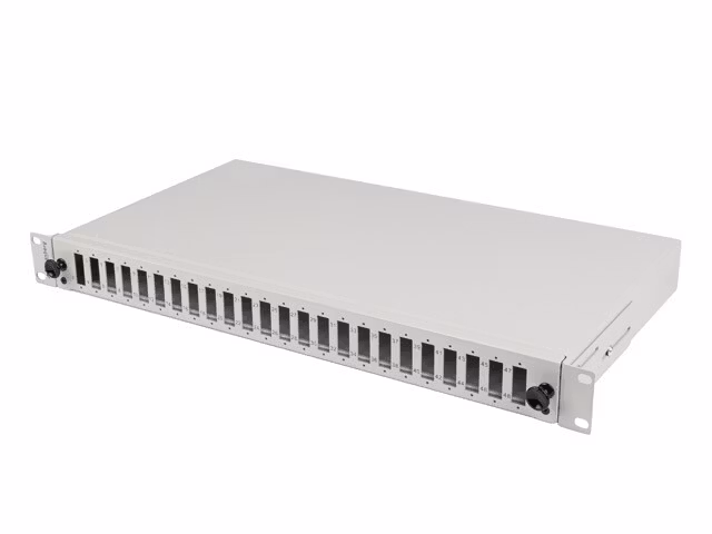 RACKMOUNT 19" 1U FIBER PATCHPANEL LANBERG 24XSC DUPLEX / 24XLC QUAD GRÅ + TILLBEHÖR