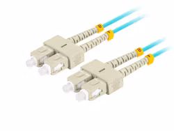 FIBEROPTISK PATCHKABEL MM SC/UPC-SC/UPC DUPLEX 2M LSZH OM3 50/125 3,0MM AQUA LANBERG