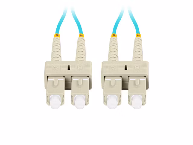 FIBEROPTISK PATCHKABEL MM SC/UPC-SC/UPC DUPLEX 2M LSZH OM3 50/125 3,0MM AQUA LANBERG