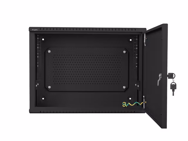 RACKSKÅP 19" VÄGGMONTERAT 4U+3U/540X200 LÅGPROFIL SVART LANBERG (MONTERAT)