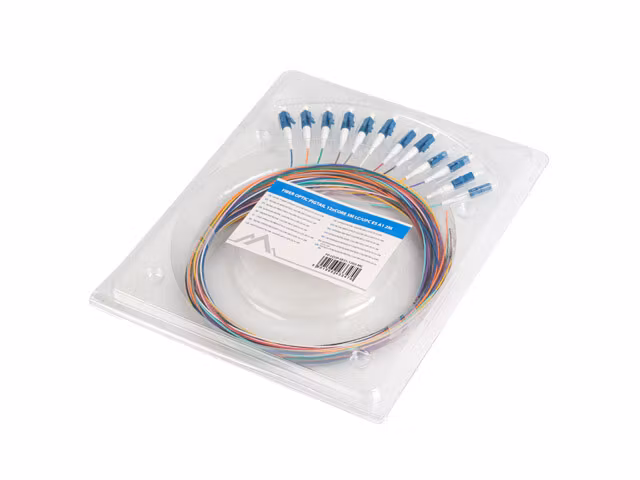 PIGTAIL FIBEROPTISK SM LC/UPC SEMI TIGHT 9/125 G657A1 12X2M MULTICOLOUR LANBERG