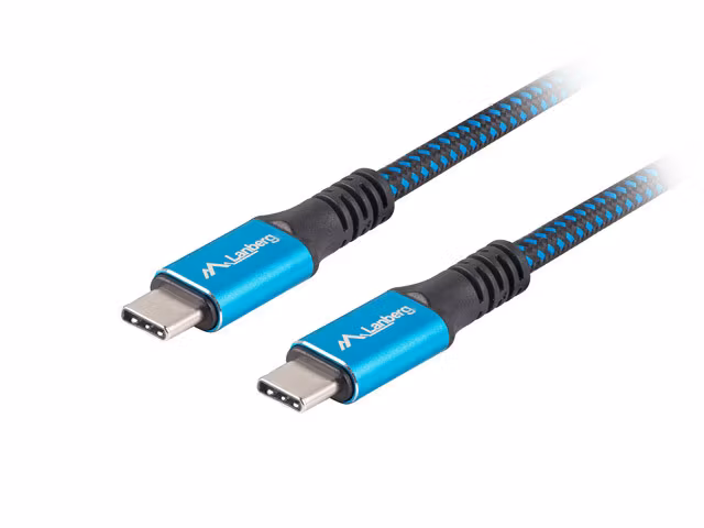 USB-C M/M 4.0 KABEL 0,5M 100W 8K 30HZ SVART-BLÅ LANBERG
