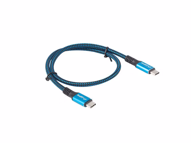 USB-C M/M 4.0 KABEL 0,5M 100W 8K 30HZ SVART-BLÅ LANBERG