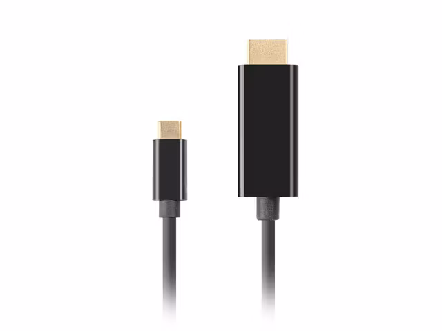 undefinedUSB-C(M)->HDMI(M) KABEL 0,5M 4K 60HZ SVART LANBERGundefined