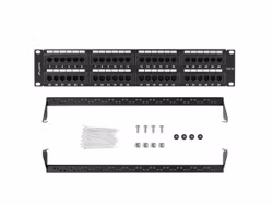 PATCHPANEL 48 PORT 2U 19" CAT.5E UTP SVART LANBERG