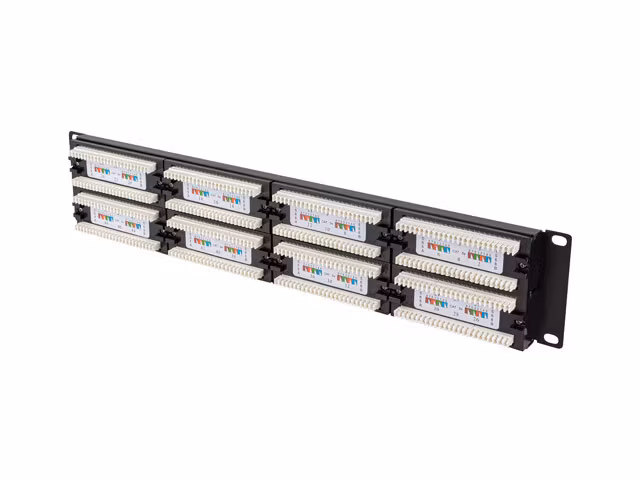 PATCHPANEL 48 PORT 2U 19" CAT.5E UTP SVART LANBERG