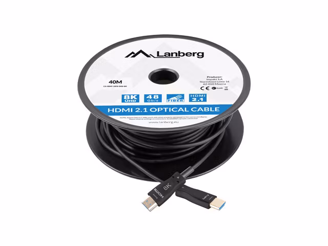 HDMI M/M V2.1 KABEL 40M OPTISK SVART AOC LANBERG