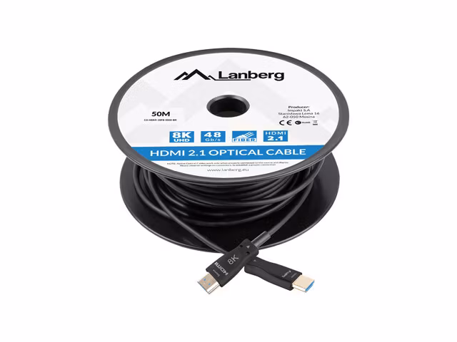 HDMI M/M V2.1 KABEL 50M OPTISK SVART AOC LANBERG