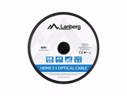 HDMI M/M V2.1 KABEL 80M OPTISK SVART AOC LANBERG