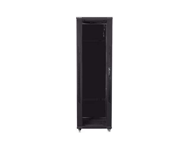 RACKSKÅP 19" FRISTÅENDE 42U/800X800 MED GLASDÖRR SVART LANBERG (MONTERAD)