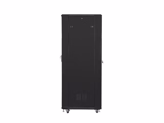 RACKSKÅP 19" FRISTÅENDE 42U/800X800 MED GLASDÖRR SVART LANBERG (MONTERAD)