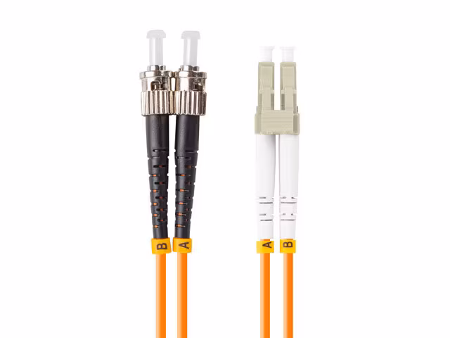 FIBEROPTISK PATCHKABEL MM ST/UPC-LC/UPC DUPLEX 10M LSZH OM2 50/125 3,0MM ORANGE LANBERG