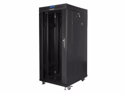 RACKSKÅP 19" FRISTÅENDE 27U/800X1200 (FLAT PACK) MED GLASDÖRR LCD SVART LANBERG