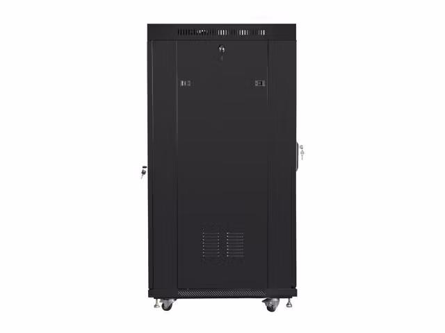 RACKSKÅP 19" FRISTÅENDE 27U/800X1200 (FLAT PACK) MED GLASDÖRR LCD SVART LANBERG