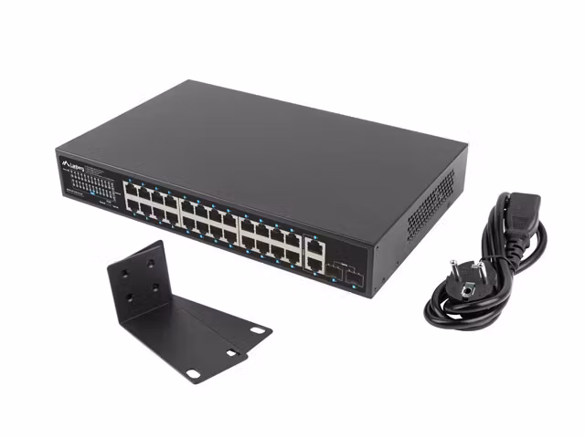 SWITCH LANBERG 24X 1GB POE+/2X GB 2X SFP RACK 19" GIGABIT ETHERNET 250W