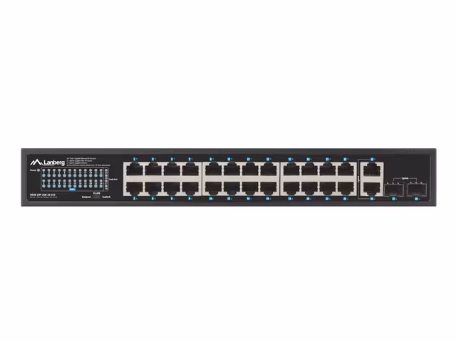 SWITCH LANBERG 24X 1GB POE+/2X GB 2X SFP RACK 19" GIGABIT ETHERNET 250W