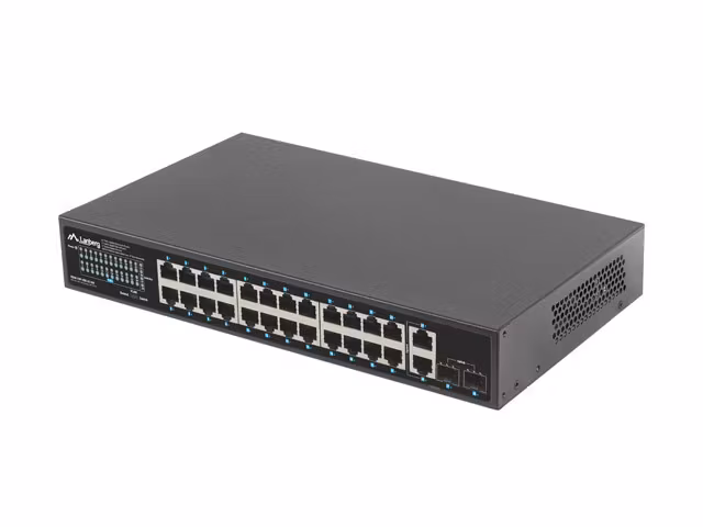 SWITCH LANBERG 24X 1GB POE+/2X GB 2X SFP RACK 19" GIGABIT ETHERNET 360W