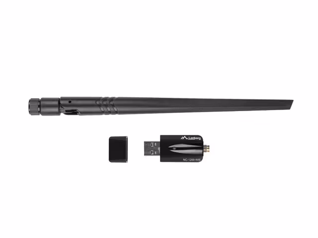 USB-ADAPTER TRÅDLÖST NÄTVERKSKORT LANBERG NC-1200-WIE AC1200 DUAL BAND 1X INTERN + 1X EXTERN ANT